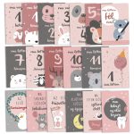 Hónapkártya - babakártya Rozsaszin